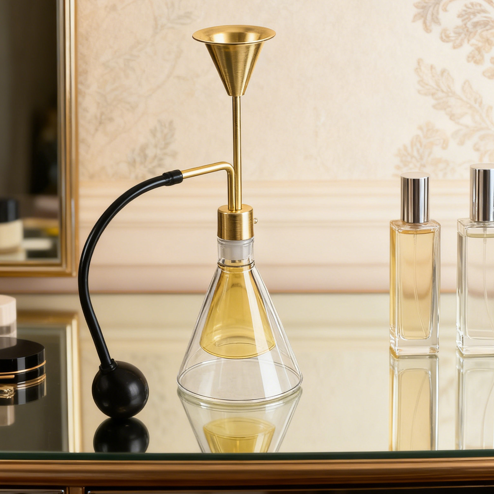 Home Fragrance Oil Diffuser - Double Wall Glass Essential Oil Flask