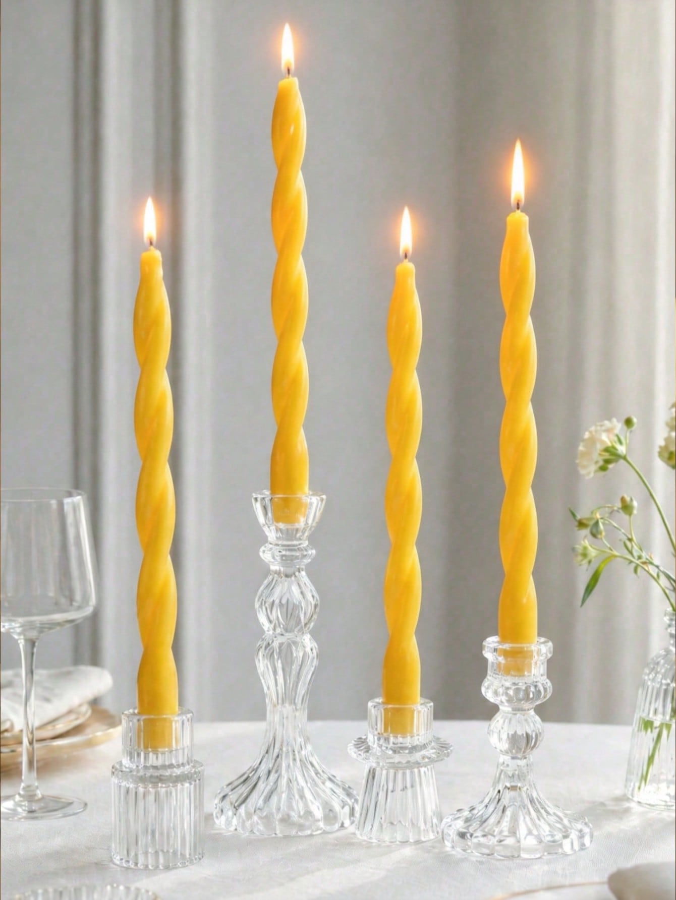 4pcs Set New Yellow Twisted Fr - Home Fragrance Candles review and price